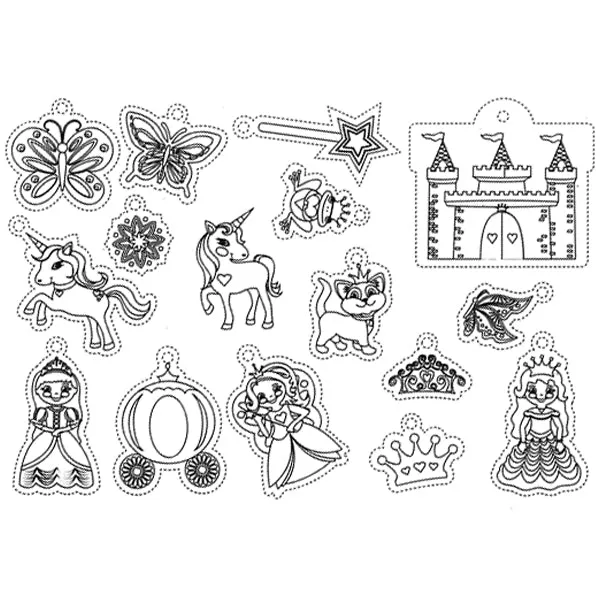 Unicorn and Princess Shrinkable Plastic Film | Ready to Use Shrinking Plastic Sheet with Drawing | Cute Papercraft Supplies (1 Sheet / Translucent / 20cm x 29cm)