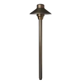 Unique - L6-12-L27 - 6" Lancer Path Light 12" Riser Brass Housing Weathered Brass Finish 2W 2700K LED