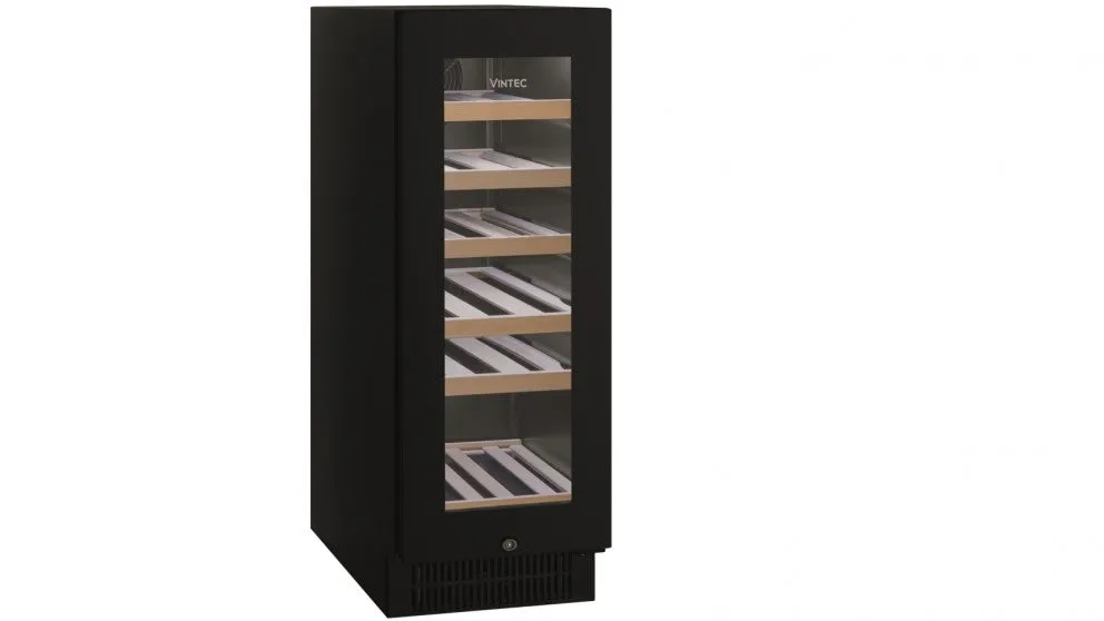 Vintec 20 Bottle Wine Cabinet Black Glass VWS020SBB-X