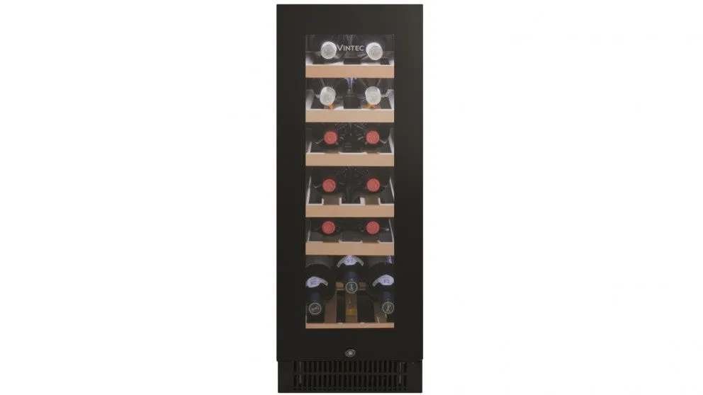 Vintec 20 Bottle Wine Cabinet Black Glass VWS020SBB-X