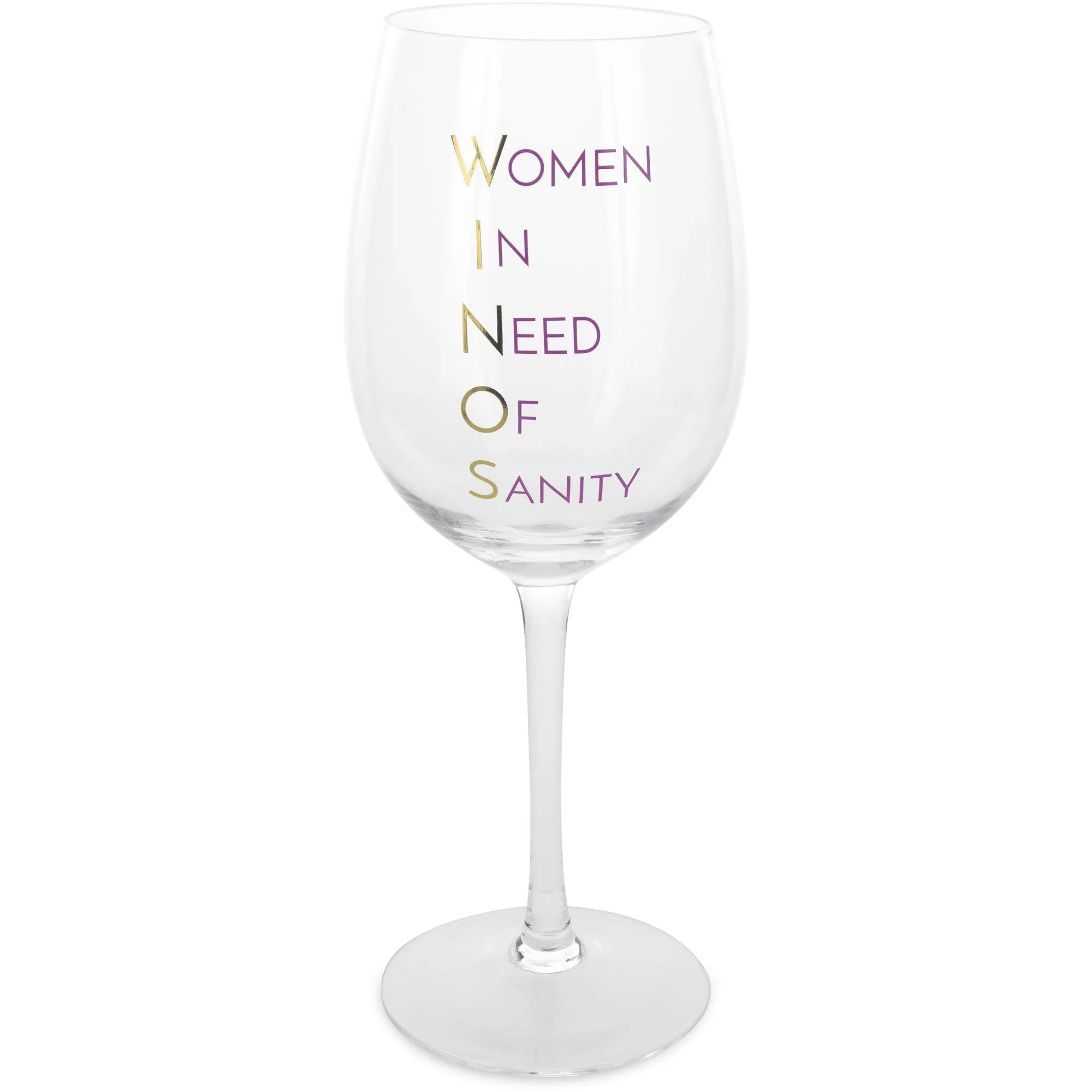 W. I. N. O. S. 12 oz Crystal Wine Glass