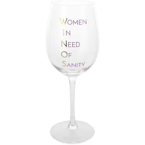 W. I. N. O. S. 12 oz Crystal Wine Glass