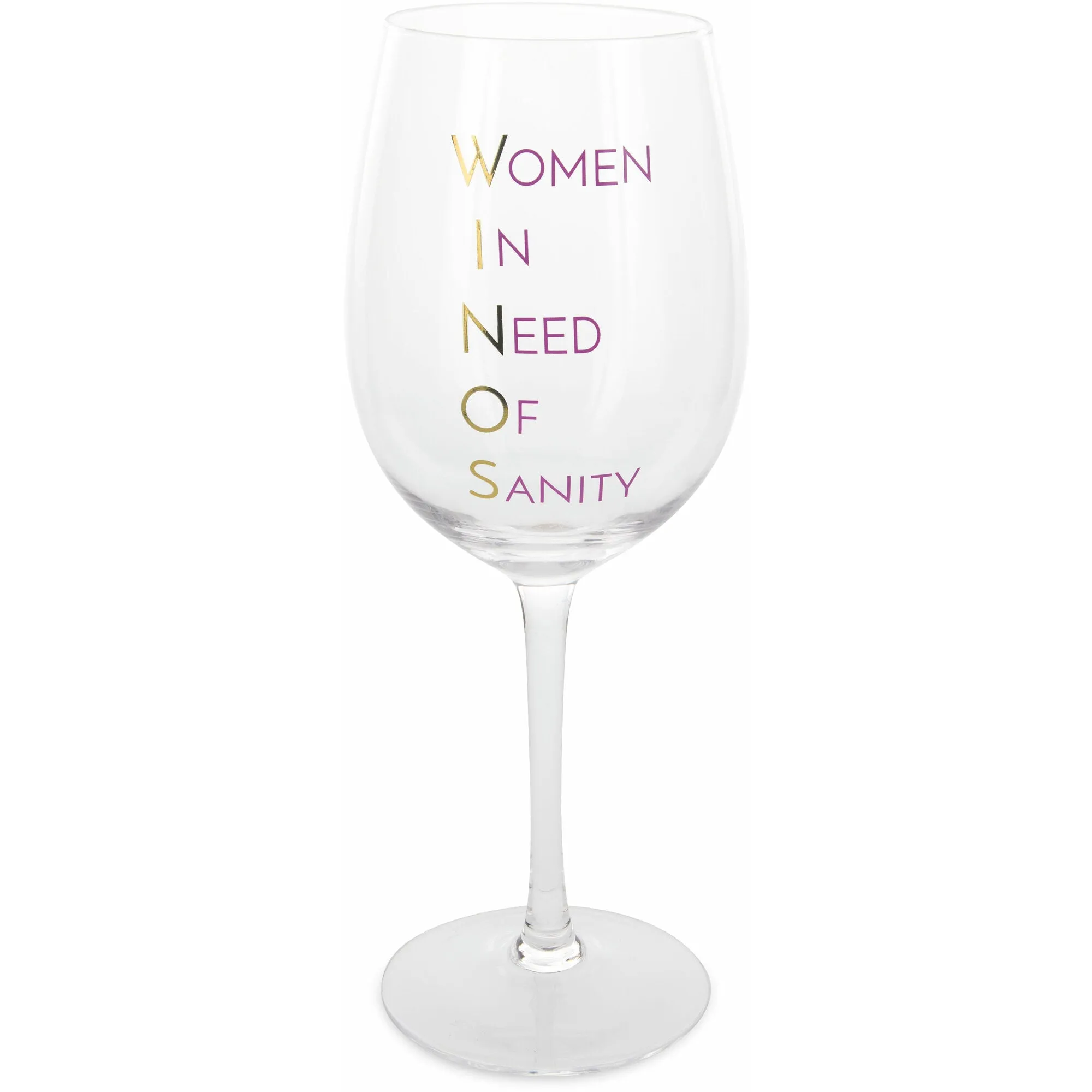 W. I. N. O. S. 12 oz Crystal Wine Glass