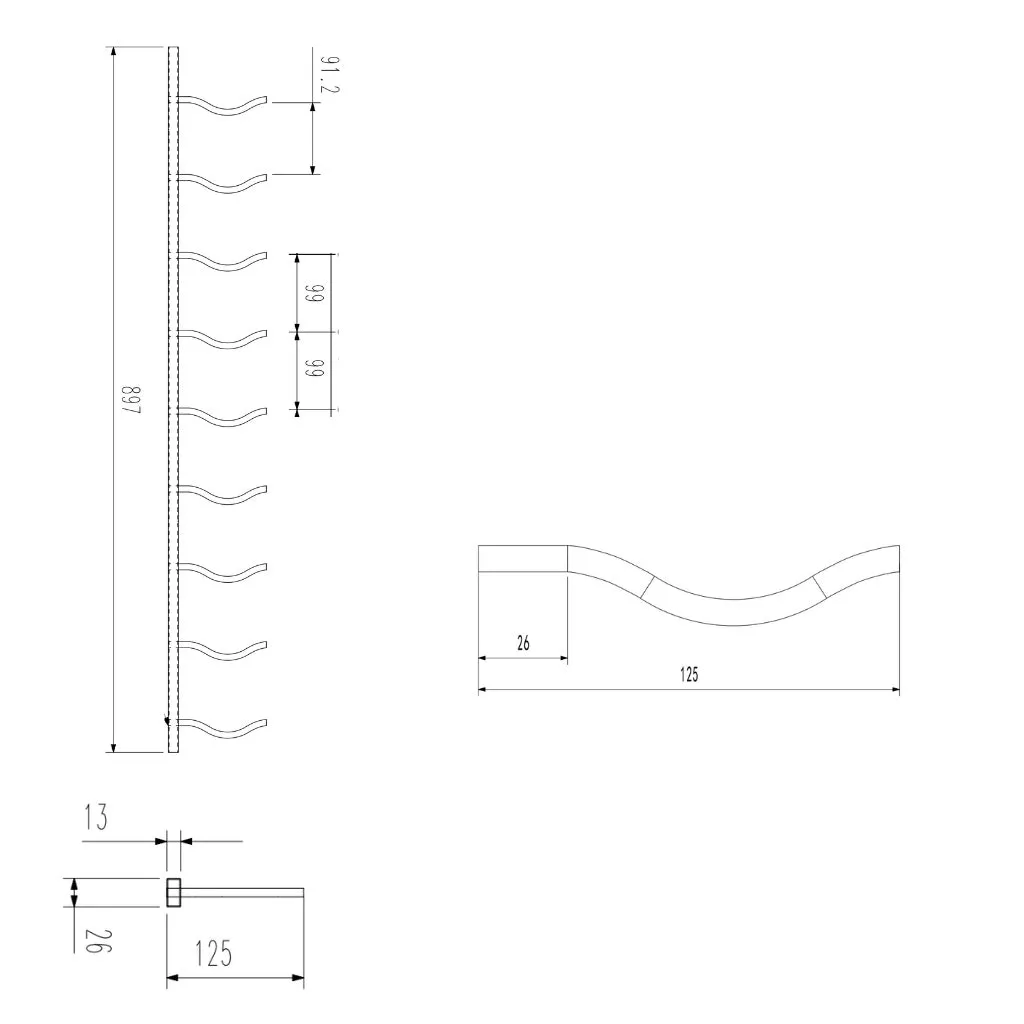 Wall Mounted Metal Wine Racks C-Type