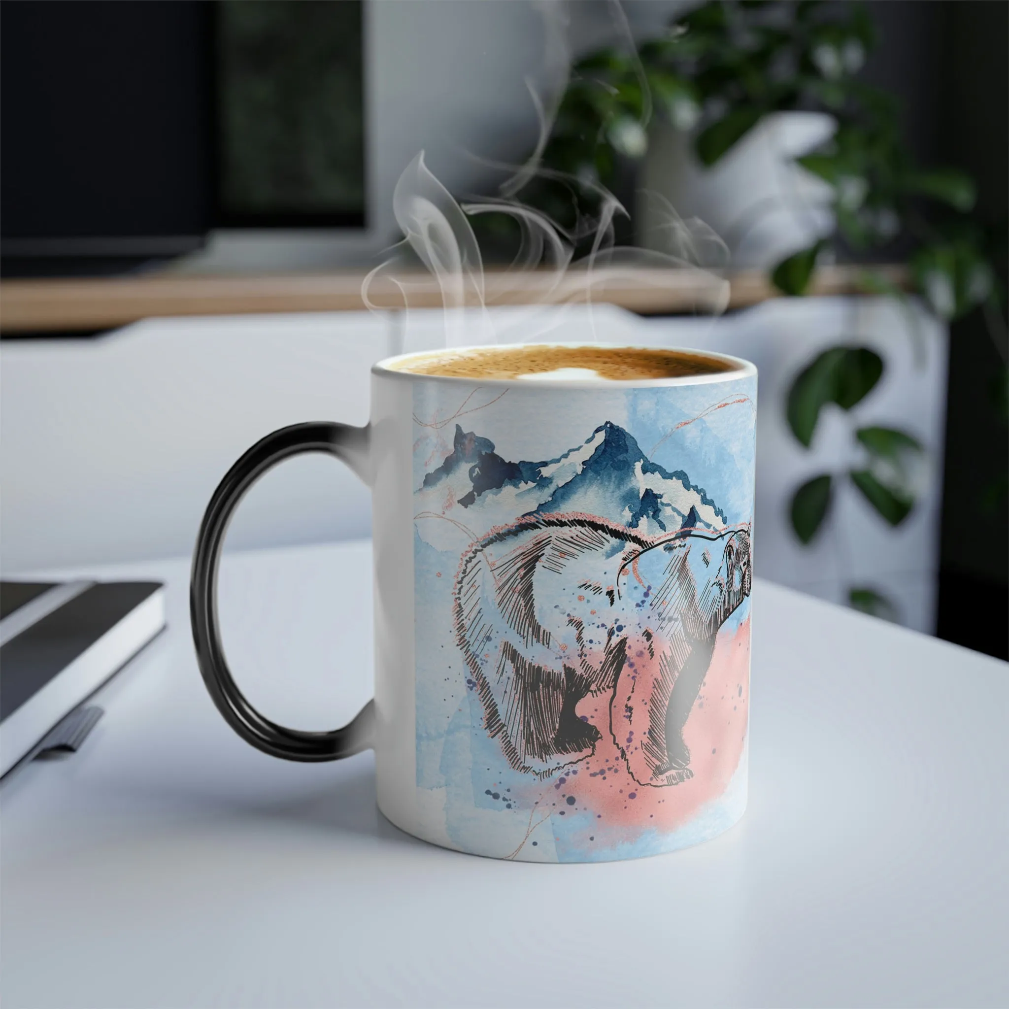 Watercolor Arctic Bear 11oz Color Morphing Mug