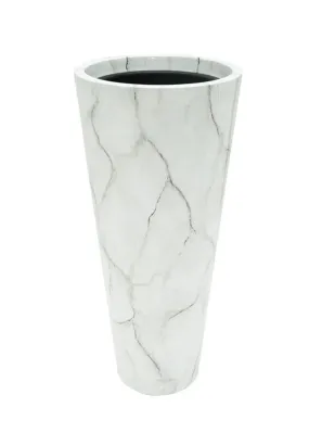 White Marble Floor Vase Planters 36"