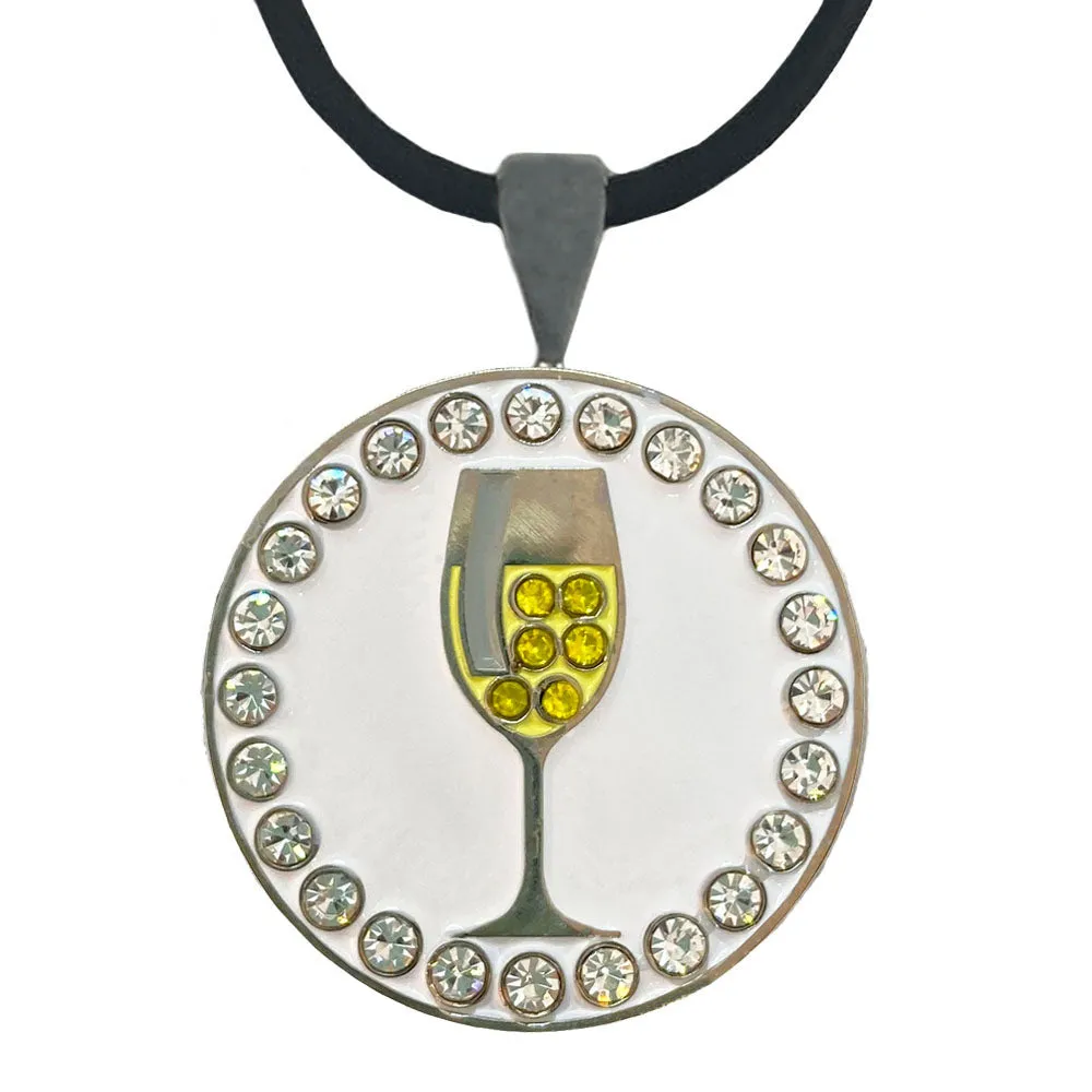 White Wine Golf Ball Marker Necklace