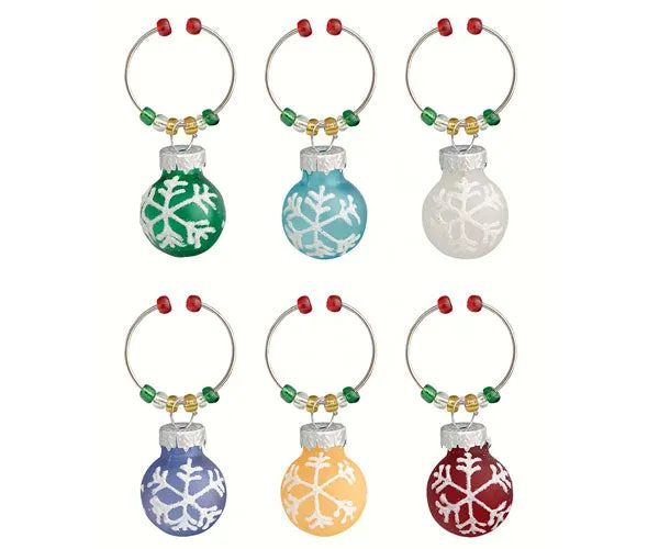 Wine Charms - Snowflake - S/6