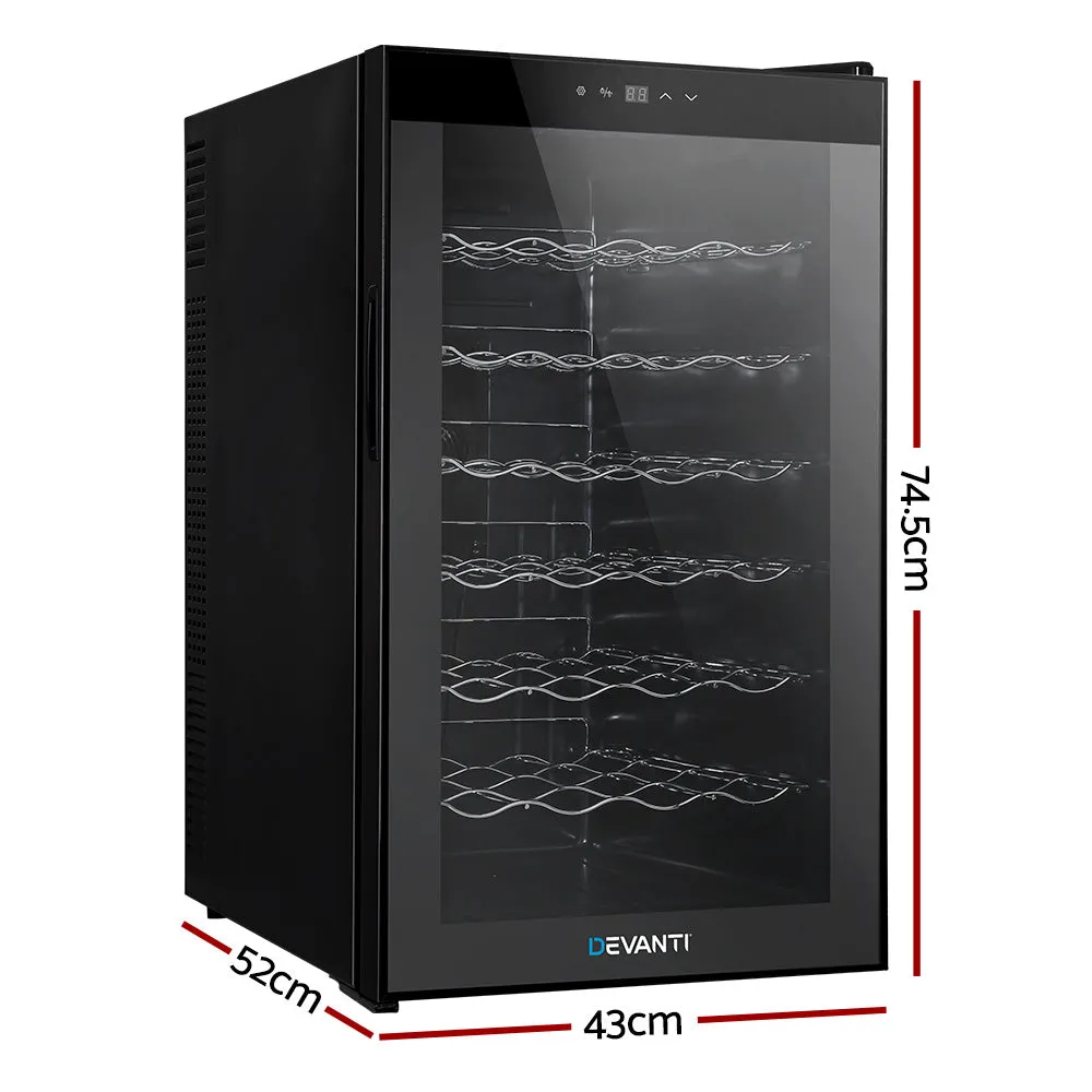 Wine Cooler 28 Bottles Glass Door Beverage Cooler Thermoelectric Fridge Black