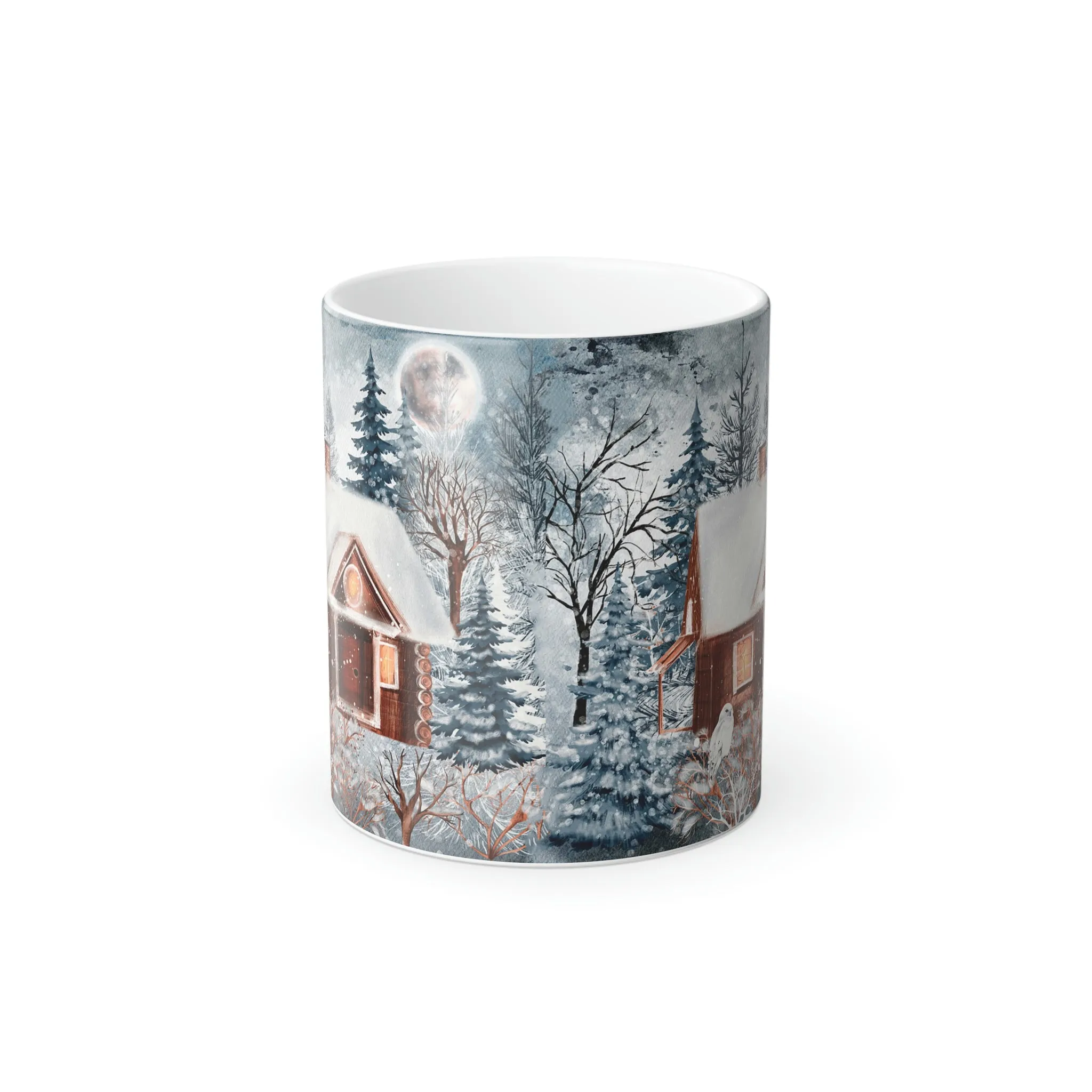 Winter cabin 11oz Color Morphing Mug