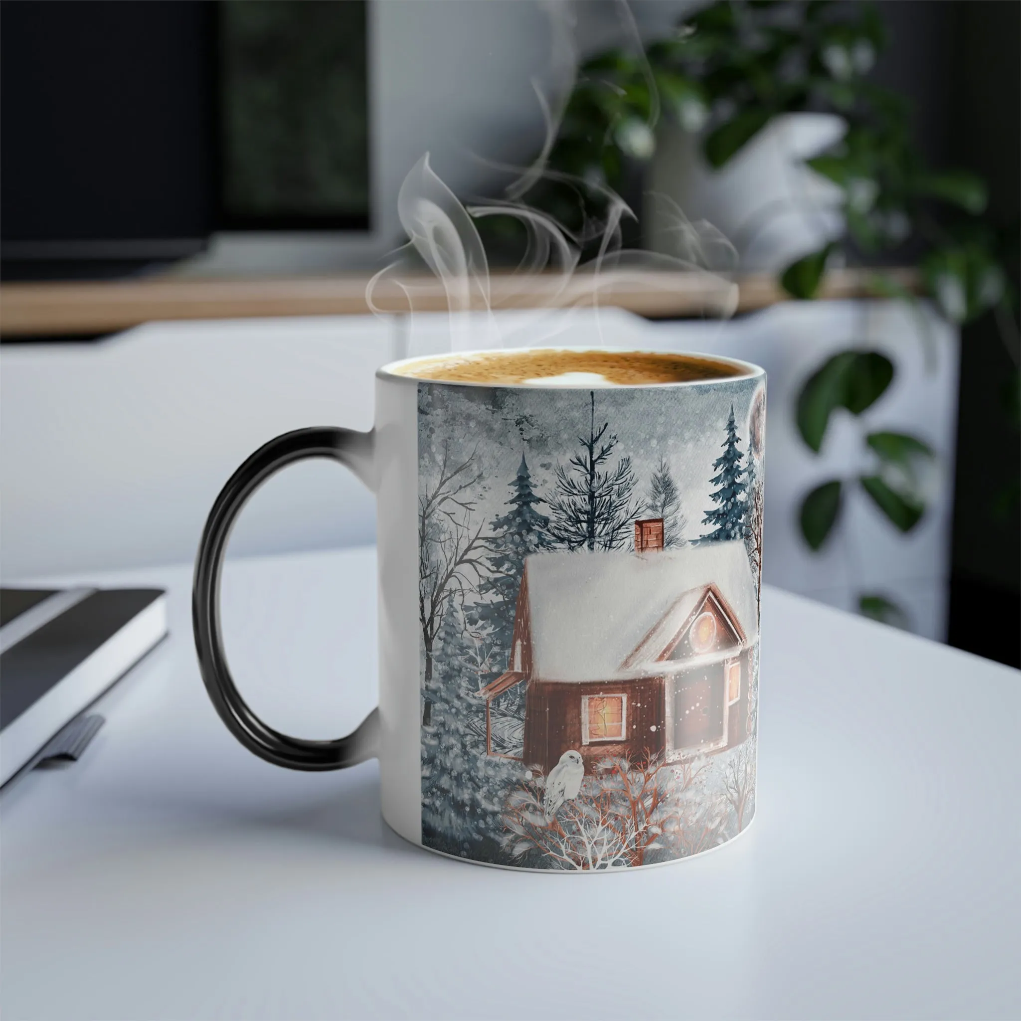 Winter cabin 11oz Color Morphing Mug