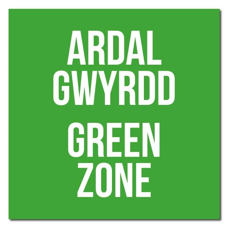 Zone Colours, Bilingual Welsh Indoor Floor Signage 30cm X 30cm (Pack of 5)